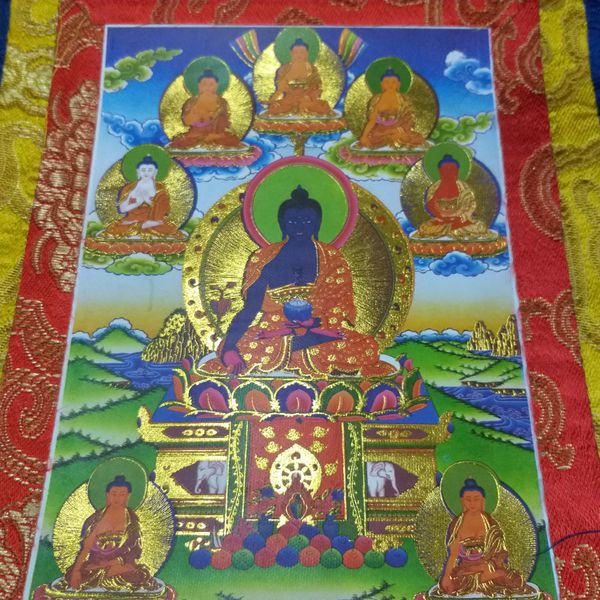 Tranh Thangka Phật Dược Sư_35x20cm